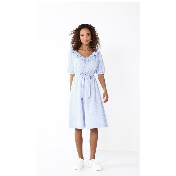 Women’s Plus 3X Dress Draper James Gingham Farmcore Cottagecore Dress - Picture 1 of 9